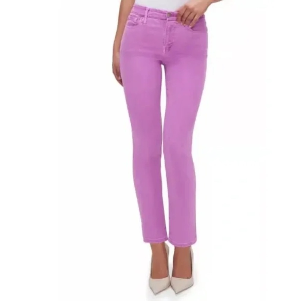 Good American Good Legs Pink Mid Rise Straight Denim Jeans